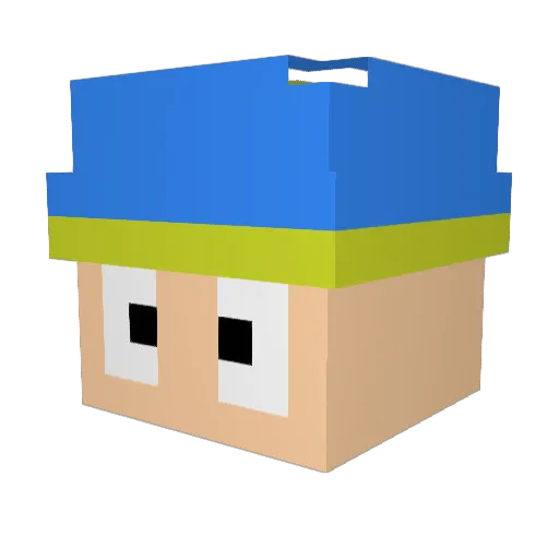 DaddyNalini Minecraft avatar head, 3D render