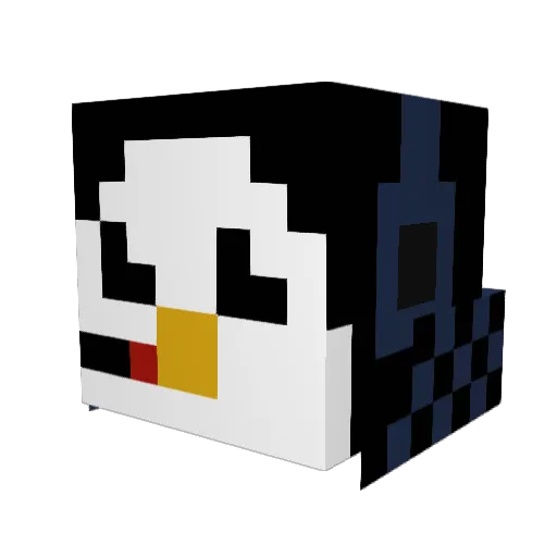DaddyPenguinz Minecraft avatar head, 3D render