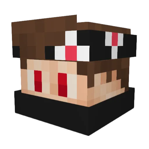 DaddyXaender Minecraft avatar head, 3D render