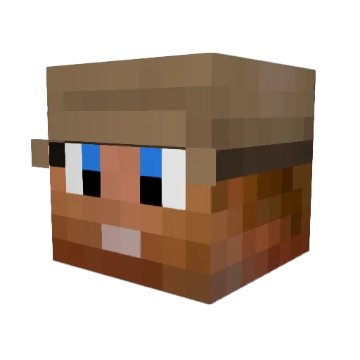 Dadomba Minecraft avatar head, 3D render
