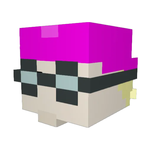 Dadoodoodude Minecraft avatar head, 3D render
