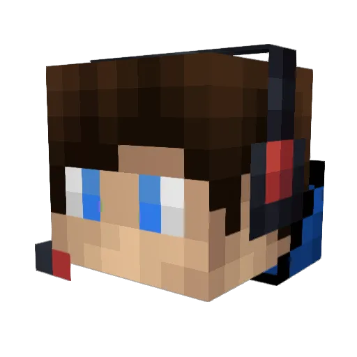 DaeLucky Minecraft avatar head, 3D render