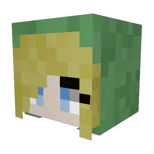DaeShira Minecraft avatar head, 3D render
