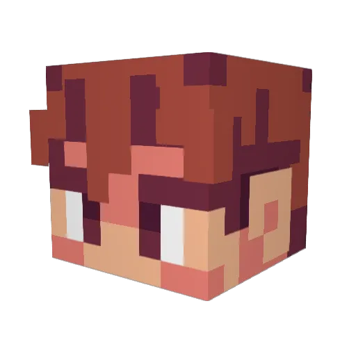 Daecption Minecraft avatar head, 3D render