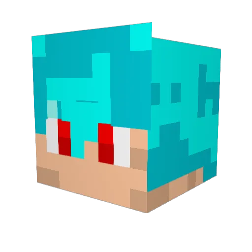 Daelon Minecraft avatar head, 3D render