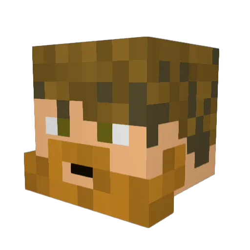 Daelop Minecraft avatar head, 3D render