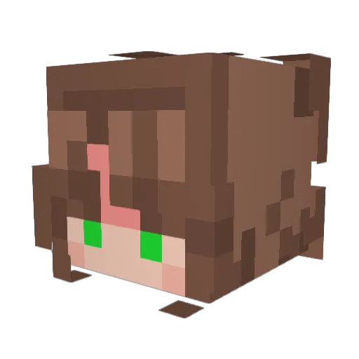 DaemonWhite Minecraft avatar head, 3D render