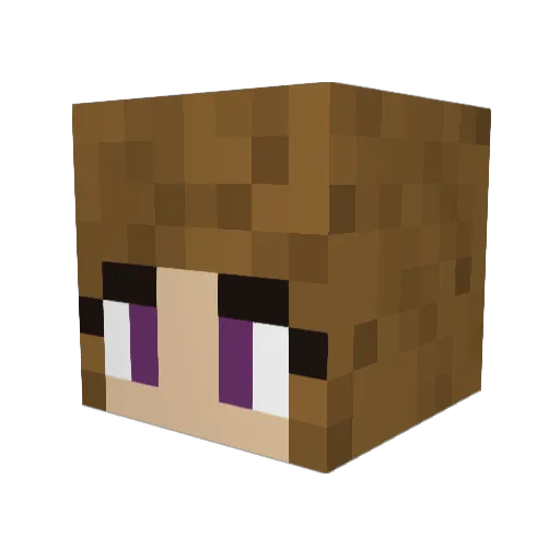 Daera Minecraft avatar head, 3D render