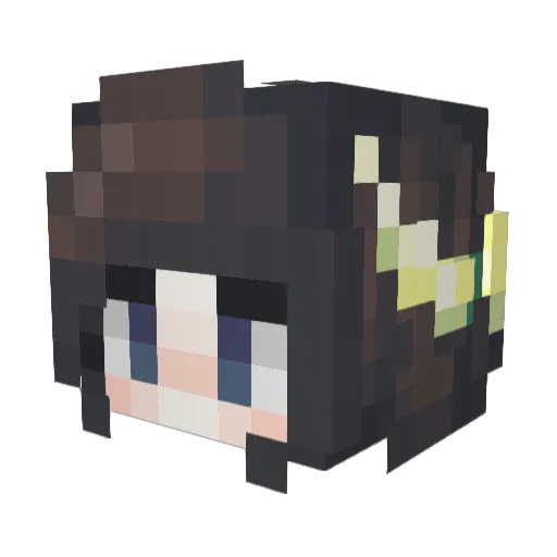 Daewn Minecraft avatar head, 3D render
