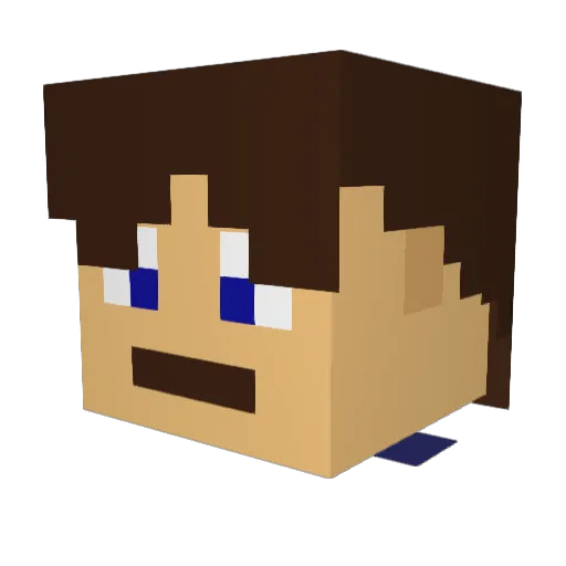 Daffer20 Minecraft avatar head, 3D render