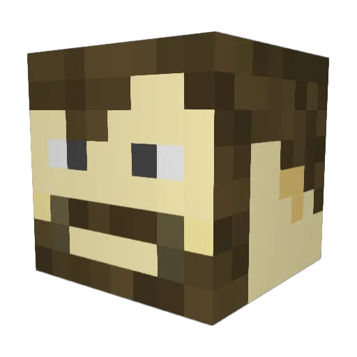 Dafoen Minecraft avatar head, 3D render