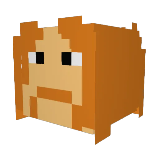 DaftPowel Minecraft avatar head, 3D render