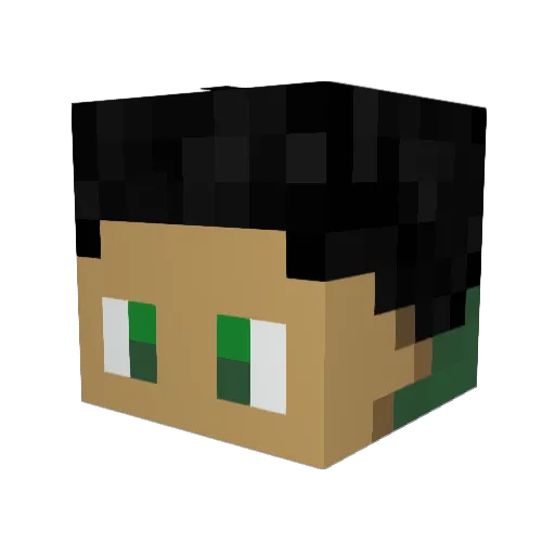 Dagarous Minecraft avatar head, 3D render