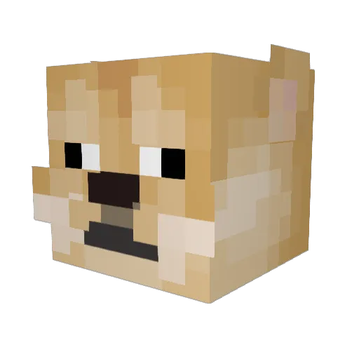 Dagech_ Minecraft avatar head, 3D render