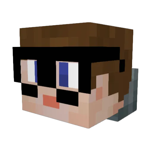 Dagerix Minecraft avatar head, 3D render