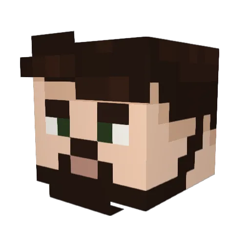 Daghda Minecraft avatar head, 3D render