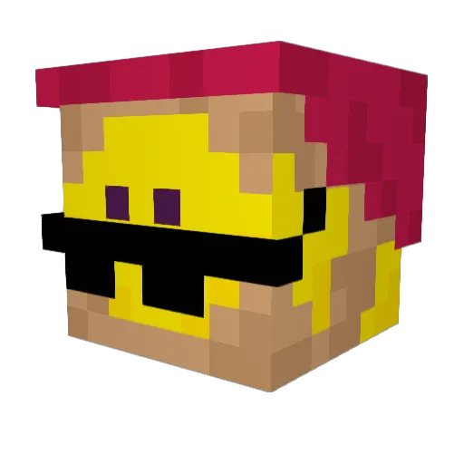 Dagless Minecraft avatar head, 3D render