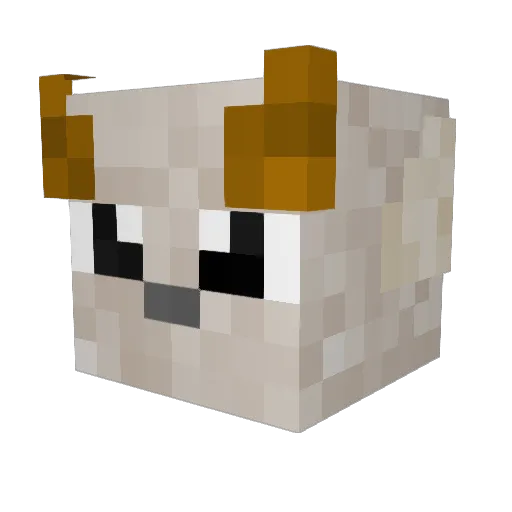 DagoatSpongebob Minecraft avatar head, 3D render