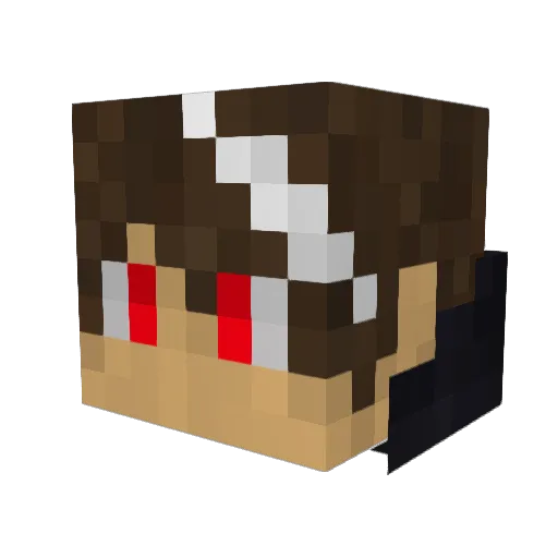 Dagrion Minecraft avatar head, 3D render