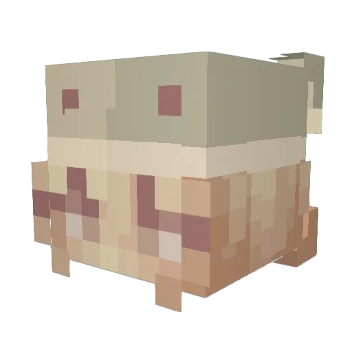 DahDais Minecraft avatar head, 3D render