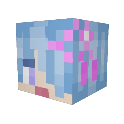 Dahaenn Minecraft avatar head, 3D render
