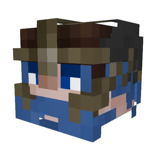 Dahank Minecraft avatar head, 3D render