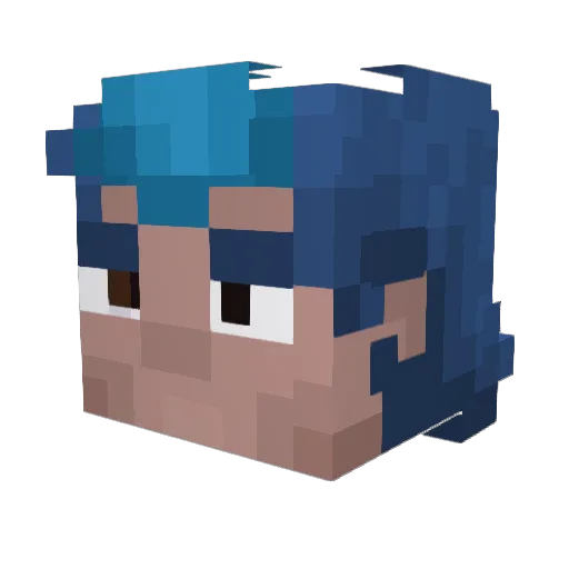 Dahhspayeeto Minecraft avatar head, 3D render