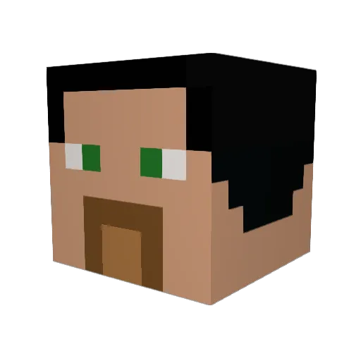 Dahkar_LP Minecraft avatar head, 3D render