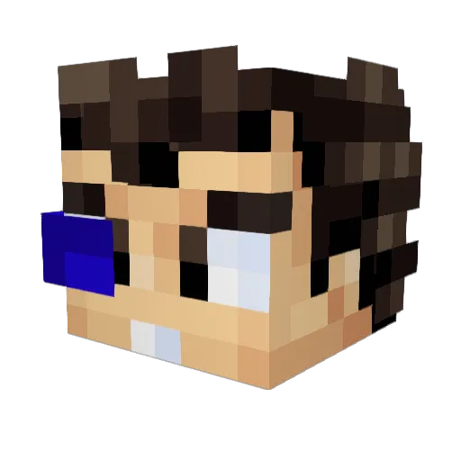Dahngle Minecraft avatar head, 3D render