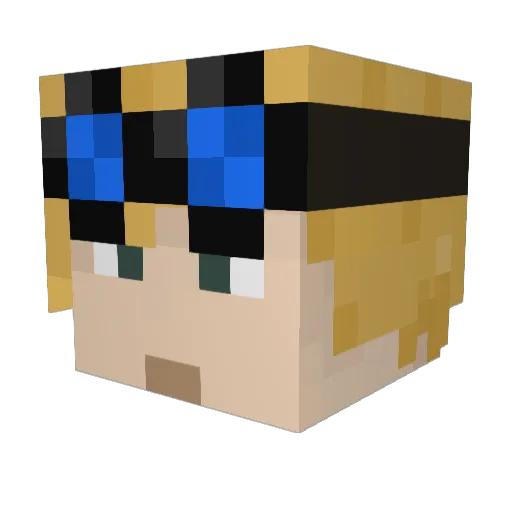 Dahotdogman Minecraft avatar head, 3D render