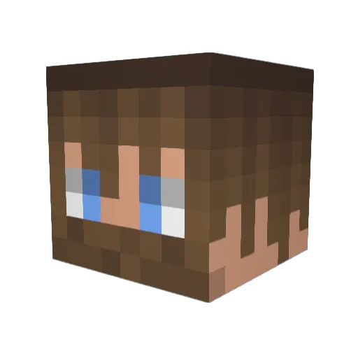 Dahperz Minecraft avatar head, 3D render