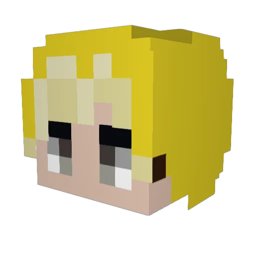 DaiaGold Minecraft avatar head, 3D render