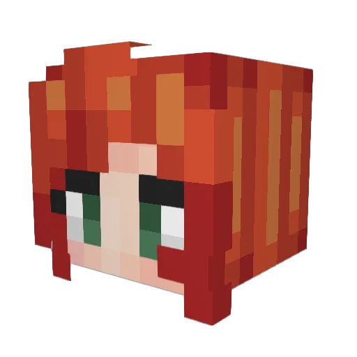 Dailiaa Minecraft avatar head, 3D render