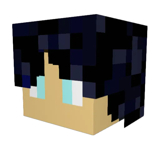 Dairashi Minecraft avatar head, 3D render