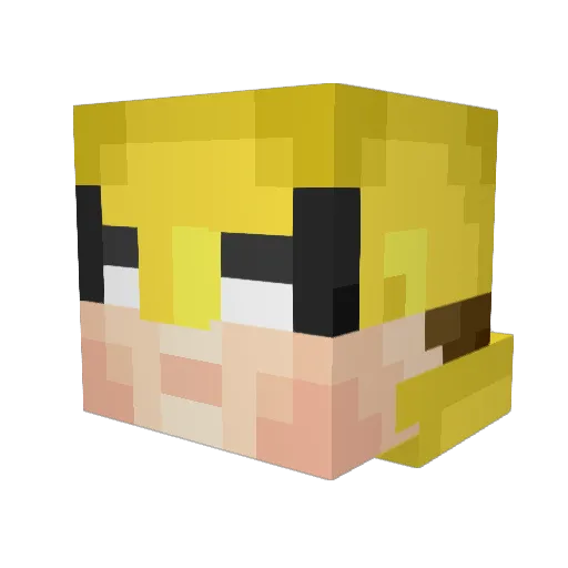 Daisoujouu Minecraft avatar head, 3D render