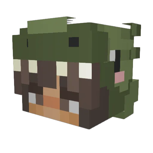 DaisyGlow Minecraft avatar head, 3D render