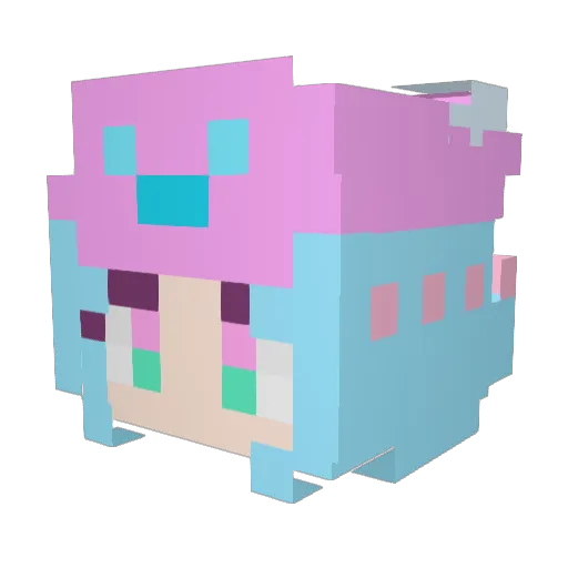 DaisyMC Minecraft avatar head, 3D render
