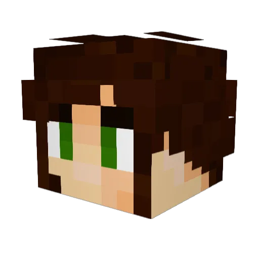 DaisyRed Minecraft avatar head, 3D render