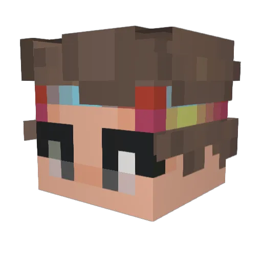 Daisypregada Minecraft avatar head, 3D render