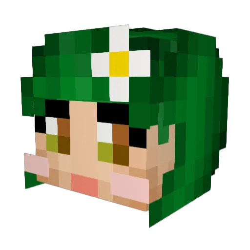 Daisyworld Minecraft avatar head, 3D render