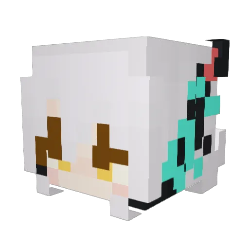 DaitaiRikka Minecraft avatar head, 3D render