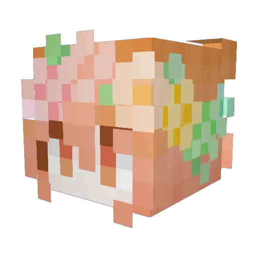 Daito030 Minecraft avatar head, 3D render