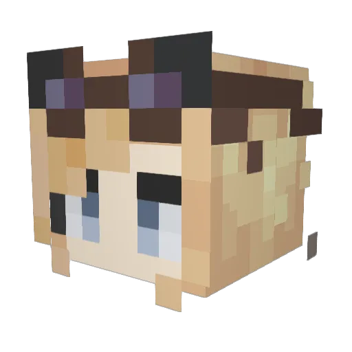 DaiynUhan Minecraft avatar head, 3D render
