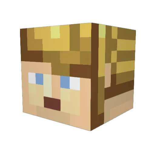 Daiz Minecraft avatar head, 3D render
