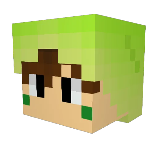 Dajuu Minecraft avatar head, 3D render