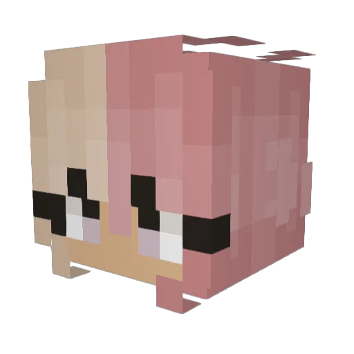 DakeGirl Minecraft avatar head, 3D render