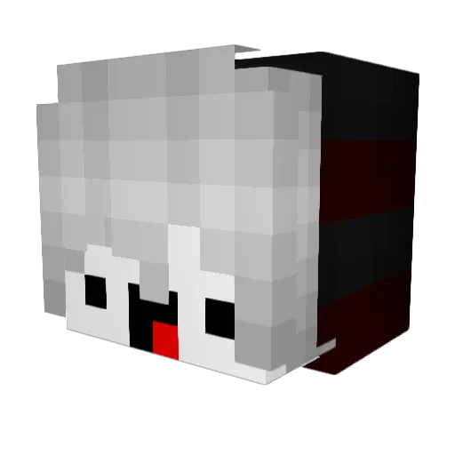 DakeV Minecraft avatar head, 3D render