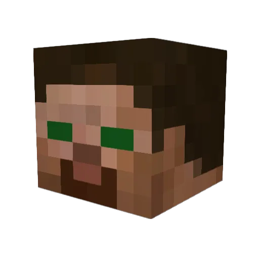 Dakeju Minecraft avatar head, 3D render