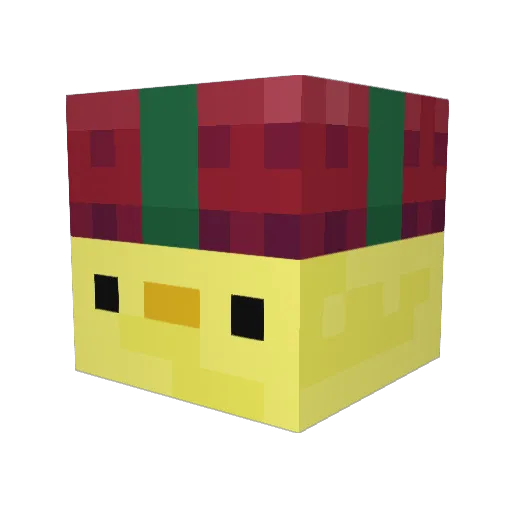 Dakican Minecraft avatar head, 3D render
