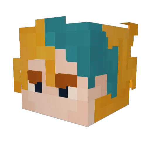 Dakidakq Minecraft avatar head, 3D render